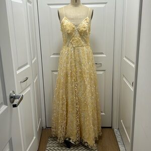 Eliza J strap floral applicade gown.